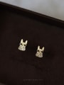 thumb 925 Sterling Silver Cubic Zirconia Dog Cute Stud Earring 0