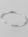 thumb 925 Sterling Silver Carved Geometric Vintage Cuff Bangle 2