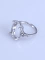 thumb 925 Sterling Silver 18K White Gold Plated Geometric Ring Setting Stone size: 8*10 10*12 12*14 13*18 15*20MM 1