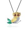 thumb 925 Sterling Silver Natural Stone Bird Artisan Necklace 0