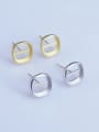 thumb 925 Sterling Silver 18K White Gold Plated Square Earring Setting Stone size: 8*8mm 0