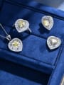 thumb 925 Sterling Silver Cubic Zirconia Heart Luxury Stud Earring 2