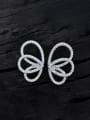 thumb 925 Sterling Silver Cubic Zirconia  Hollow Butterfly Luxury Cluster Earring 2