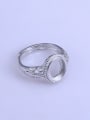 thumb 925 Sterling Silver 18K White Gold Plated Geometric Ring Setting Stone size:8*10 10*12mm 2