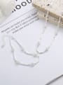 thumb 925 Sterling Silver Freshwater Pearl Dainty Geometric Bracelet and Necklace Set 3
