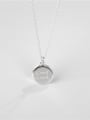 thumb 925 Sterling Silver Round Letter Minimalist Necklace 1