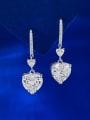 thumb 925 Sterling Silver High Carbon Diamond Heart Luxury Hook Earring 1