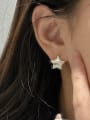 thumb 925 Sterling Silver Pentagram Minimalist Huggie Earring 1