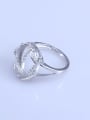 thumb 925 Sterling Silver 18K White Gold Plated Oval Ring Setting Stone size: 12*15 13*16MM 1