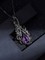 thumb 925 Sterling Silver Amethyst Geometric Vintage Necklace 1