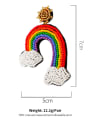 thumb Alloy Bead Multi Color Non-woven fabric Rainbow Bohemia Hand-Woven Drop Earring 2