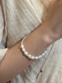 thumb 925 Sterling Silver Freshwater Pearl Dainty Geometric  Bracelet and Necklace Set 1