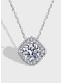 thumb 925 Sterling Silver Moissanite Square Dainty Necklace 3
