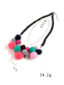 thumb Alloy Cotton Rope  Hairball Geometric Hand-Woven  Bohemia Necklace 3