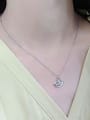 thumb 925 Sterling Silver Cubic Zirconia Moon Cute Necklace 1