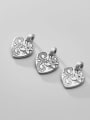 thumb 925 Sterling Silver Heart Flower Charm Height : 20 mm , Width: 15.5 mm 2
