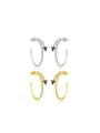 thumb 925 Sterling Silver Cubic Zirconia Geometric Minimalist Stud Earring 0