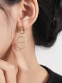 thumb 925 Sterling Silver Cubic Zirconia Geometric Minimalist Drop Earring 1