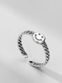 thumb 925 Sterling Silver Smiley Vintage Band Ring 0