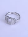 thumb 925 Sterling Silver 18K White Gold Plated Geometric Ring Setting Stone size: 6*8mm 1