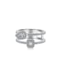 thumb 925 Sterling Silver Cubic Zirconia Geometric Dainty Stackable Ring 0
