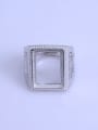 thumb 925 Sterling Silver 18K White Gold Plated Geometric Ring Setting Stone size: 12*18mm 0