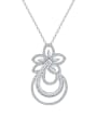 thumb 925 Sterling Silver Cubic Zirconia Hollow  Flower Luxury Necklace 3
