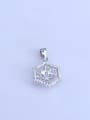 thumb 925 Sterling Silver Rhodiom plated Geometric Pendant Setting Stone size: 7*10mm 0