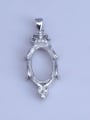 thumb 925 Sterling Silver 18K White Gold Plated Oval Pendant Setting Stone size: 11*18mm 0