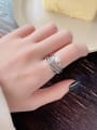 thumb 925 Sterling Silver Imitation Pearl Geometric Vintage Stackable Ring 2
