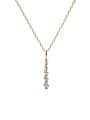 thumb 925 Sterling Silver Rhinestone Gold Geometric Dainty Necklace 0