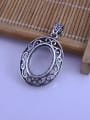 thumb 925 Sterling Silver Oval Pendant Setting Stone size: 12*17mm 2