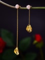 thumb 925 Sterling Silver romantic rose petals natural shell Artisan Threader Earring 1