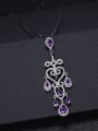 thumb 925 Sterling Silver Amethyst Water Drop Luxury Necklace 1