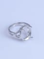 thumb 925 Sterling Silver 18K White Gold Plated Geometric Ring Setting Stone size: 12*14mm 2