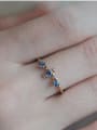 thumb 925 Sterling Silver Cubic Zirconia Blue Crown Dainty Band Ring 1