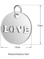 thumb Stainless steel Message Round Charm Height : 12 mm , Width: 15 mm 0