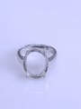 thumb 925 Sterling Silver 18K White Gold Plated Oval Ring Setting Stone size: 13*16mm 0