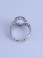 thumb 925 Sterling Silver 18K White Gold Plated Geometric Ring Setting Stone size: 10*12mm 1