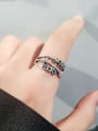 thumb 925 Sterling Silver Letter Vintage Stackable Ring 2