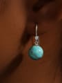 thumb 925 Sterling Silver Turquoise Geometric Dainty Drop Earring 2