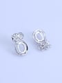 thumb 925 Sterling Silver 18K White Gold Plated Oval Earring Setting Stone size: 6*8mm 1