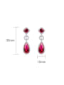 thumb 925 Sterling Silver High Carbon Diamond Water Drop Luxury Cluster Earring 2