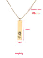 thumb Stainless steel Rectangle Flowers Minimalist Necklace 2