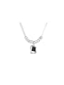 thumb 925 Sterling Silver Cubic Zirconia Black Geometric Vintage Multi Strand Necklace 0