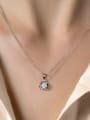 thumb 925 Sterling Silver Moissanite Flower Minimalist Necklace 1