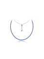 thumb 925 Sterling Silver High Carbon Diamond Blue Dainty Choker Necklace 0