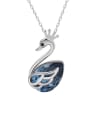 thumb 925 Sterling Silver Cubic Zirconia Swan Dainty Necklace 0