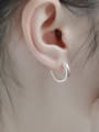 thumb 925 Sterling Silver Irregular Minimalist Waves C shape  Stud Earring 1