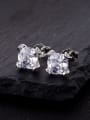 thumb 925 Sterling Silver High Carbon Diamond Geometric Dainty Stud Earring 2